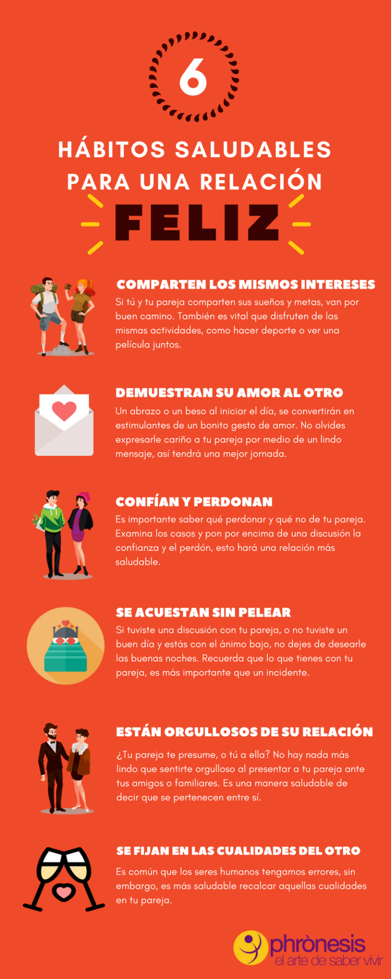 Los hábitos de las parejas en relaciones saludables